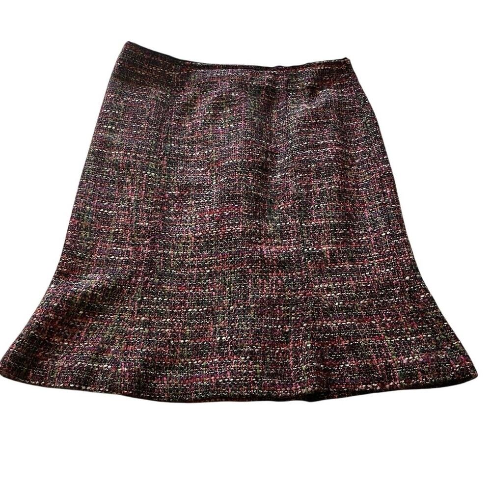Talbots Preppy Y2K Colorful Confetti Style Tweed Fit & Flair Mini Skirt Size 8P